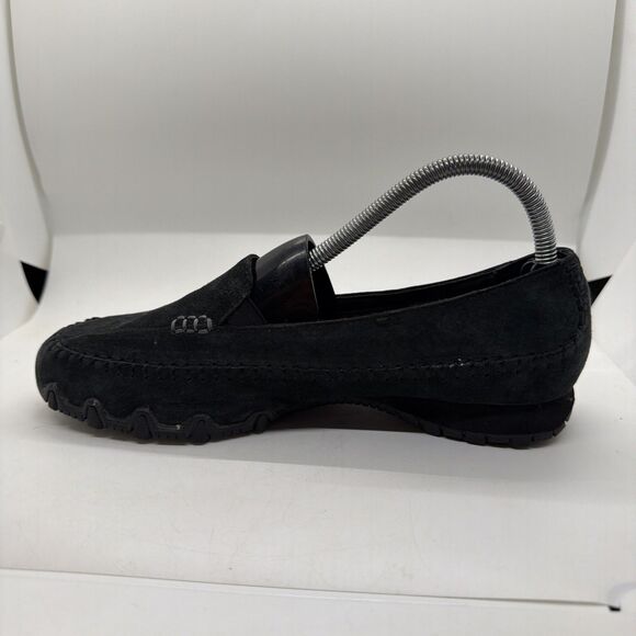 Womens Size 9 Skechers Relaxed Fit Memory Foam Black Suede Loafers Shoes 48930 - Picture 4 of 13